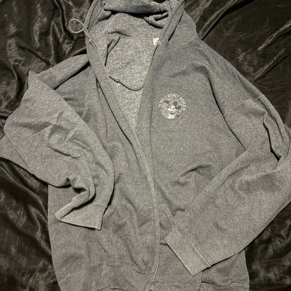 Disney Gray Zip-Up Men's Sweater